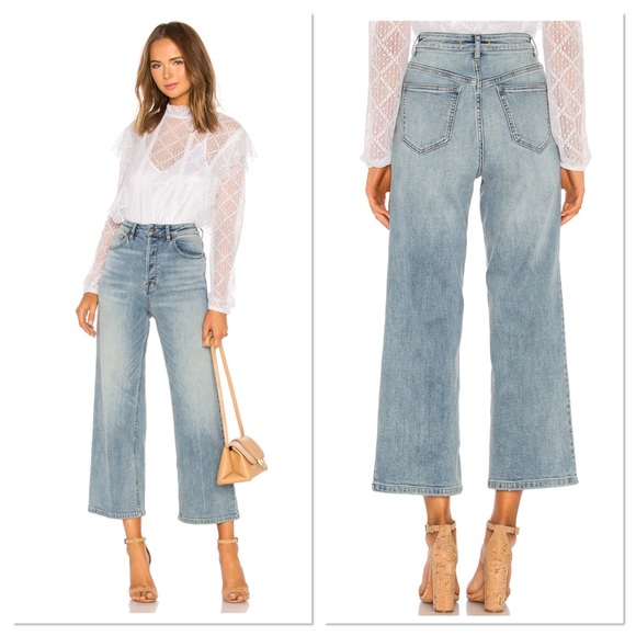 Free People Blue Wales Wide Leg Crop Jeans 31